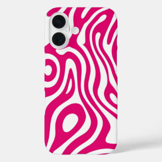 Gras Rose Swirl iPhone 16 coque - Vague rétro