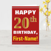 Gras, Rouge, Faux Gold 20e anniversaire avec carte (Fleur jaune)