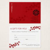 Gras rouge floral certificat cadeau (Devant & derrière)