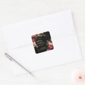 Gras Rouge Floral Or Luxe Étiquette de bougie Soy (Enveloppe)