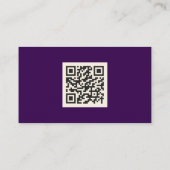 Gras Royal Purple & Gold QR Code Carte de visite (Dos)