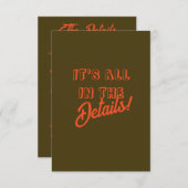 Gras Rustic Western Boho Mariage Détails Carte (Devant / Derrière)