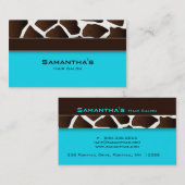 Gras Salon Spa Carte de visite tendance girafe ble (Devant / Derrière)