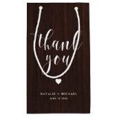Gras Script Rustique Bois Motif Merci sac cadeau (Dos)