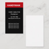 Gras simple Carte de visite Handyman (Devant / Derrière)