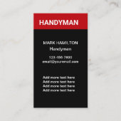 Gras simple Carte de visite Handyman (Devant)