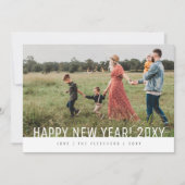 Gras Simple Moderne Joyeux Nouvel An Carte de vaca (Devant)