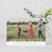 Gras Simple Moderne Joyeux Nouvel An Carte de vaca (Debout devant)