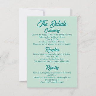 Gras simple Western Modern Mariage Détails Carte