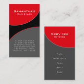 Gras Spa Salon Carte de visite gris rouge (Devant / Derrière)