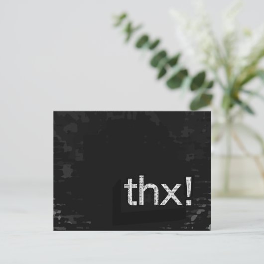 Gras "THX !" Typographie de journal Carte postale (Debout devant)