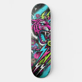 Gras Tiger Street Art Skateboard Deck - Vibrant (Recto)