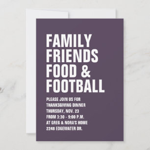 Gras type prune moderne Thanksgiving invitation