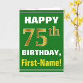 Gras, Vert, Faux Gold 75e anniversaire avec carte  (Fleur jaune)