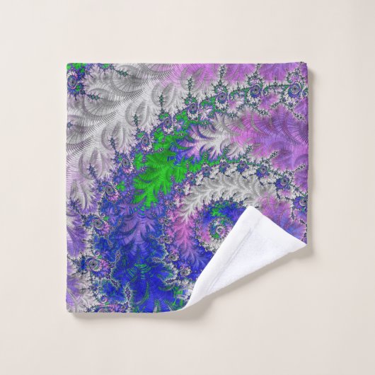 Gras Vibrant coloré Funky Trippy Fractal Spiral (Gant de toilette)