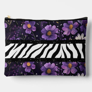 Gras zèbre violet fleuri noir couleur sac fourre-t