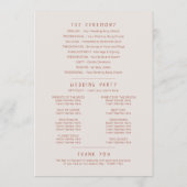 Grasbessen waterverf bruin sinaasappel bruiloft programma (Achterkant)