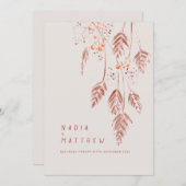 Grasbessen waterverf bruin sinaasappel bruiloft programma (Voorkant / Achterkant)