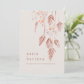 Grasbessen waterverf bruin sinaasappel bruiloft programma (Staand voorkant)