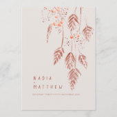 Grasbessen waterverf bruin sinaasappel bruiloft programma (Voorkant)