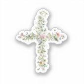 Grasbloem wildbloem kruis sticker (Voorkant)