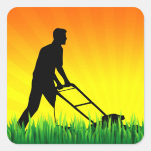 grasdiensten voor de groene scène vierkante sticker