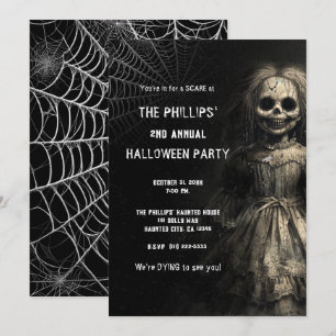 Grasduivel Skelet Pop Halloween Kostuum Feest Kaart