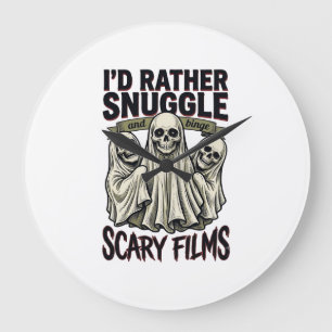 Grasieus horror T-shirt Funny Skull Ghost Film Nig Grote Klok