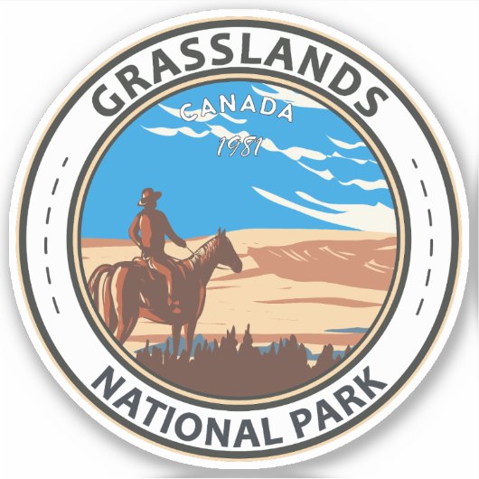 Graslands National Park Canada Travel Art Sticker (Voorkant)