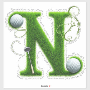 Grasletter Golfthema Met Ballen En Clubs Sticker