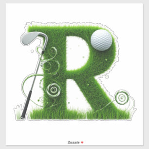 Grasletter Golfthema Met Ballen En Clubs Sticker