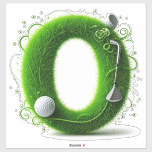 Grasletter Golfthema Met Ballen En Clubs Sticker