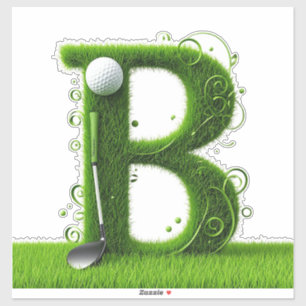 Grasletter Golfthema Met Ballen En Clubs Sticker