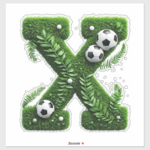 Grasletter met Voetbal gevormd Sticker