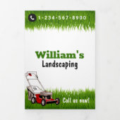 Grasmaaidiensten, gazonverzorging brochure drieluik kaart (Cover)