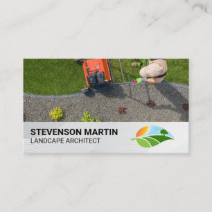 grasmaaien in de tuin Logo voor landschapsarchit Visitekaartje