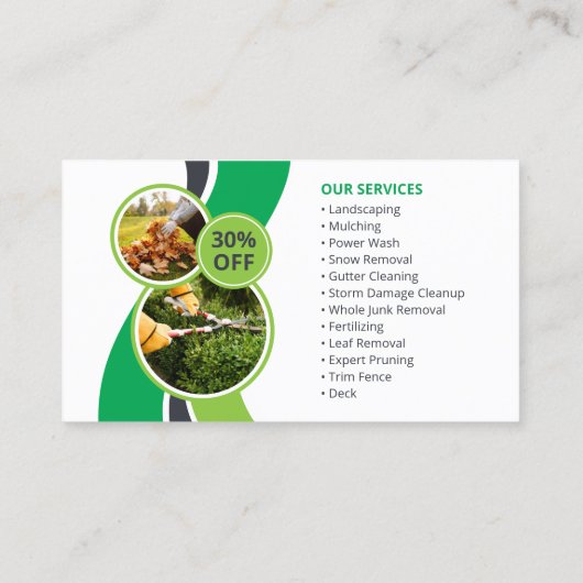 Grasmaaien Mulching Yard Landscaping Visitekaartje (Achterkant)