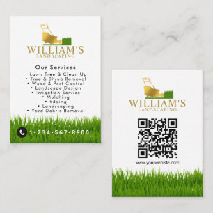 Grasmaaien Snijdiensten, Gold Lawn Care Logo Visitekaartje