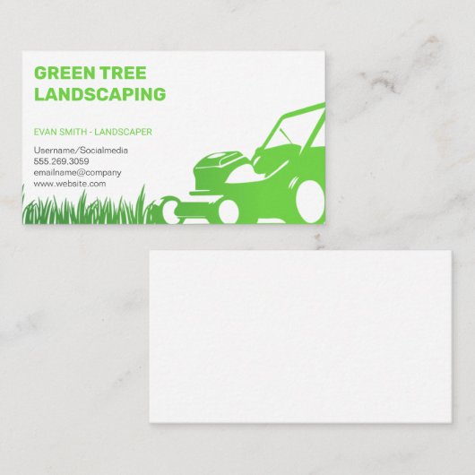 Grasmaaier en gras | Landschapsarchitectuur Visitekaartje (Voorkant / Achterkant)