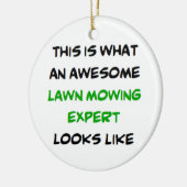 grasmaaier-expert, geweldige keramisch ornament (Links)