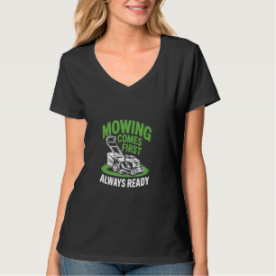 Grasmaaier Grappig Landschap Prioriteit Gras Snijd T-shirt