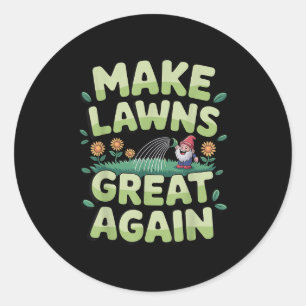 Grasmaaier nieuwigheid voor mannen vrouwen Kinder Ronde Sticker
