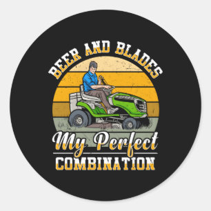Grasmaaier Tuinier Tuinieren Bier Dri Ronde Sticker