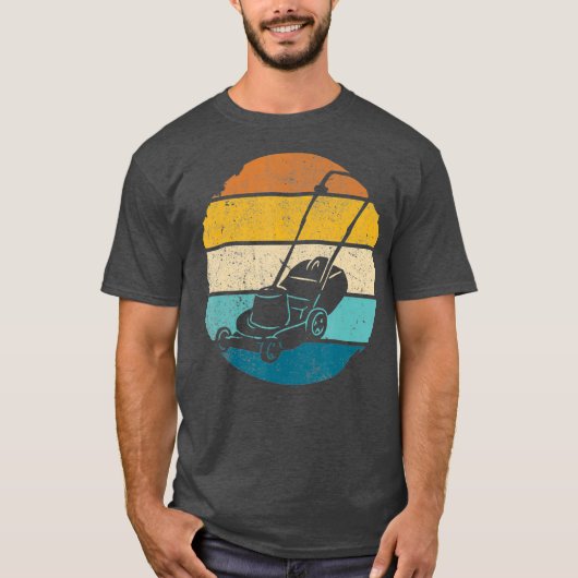 grasmaaier tuinman landschapsarchitect retro t-shirt (Voorkant)