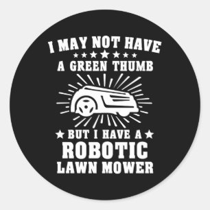Grasmaairobot grasmaaier robotmaaier ronde sticker