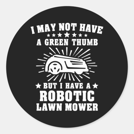 Grasmaairobot grasmaaier robotmaaier ronde sticker (Voorkant)