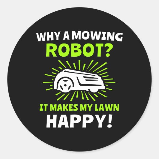 Grasmaairobot grasmaaier ronde sticker (Voorkant)