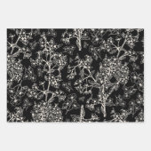 Grasmere Garden Botanisch Patroon Black Inpakpapier Vel (Voorkant 3)