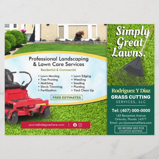 Grass Cutting Landscape 8,75 x 6,5-inch EDDM Menu (Voorkant)
