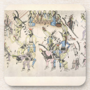 Grass dance (inkt op papier) drankjes onderzetter